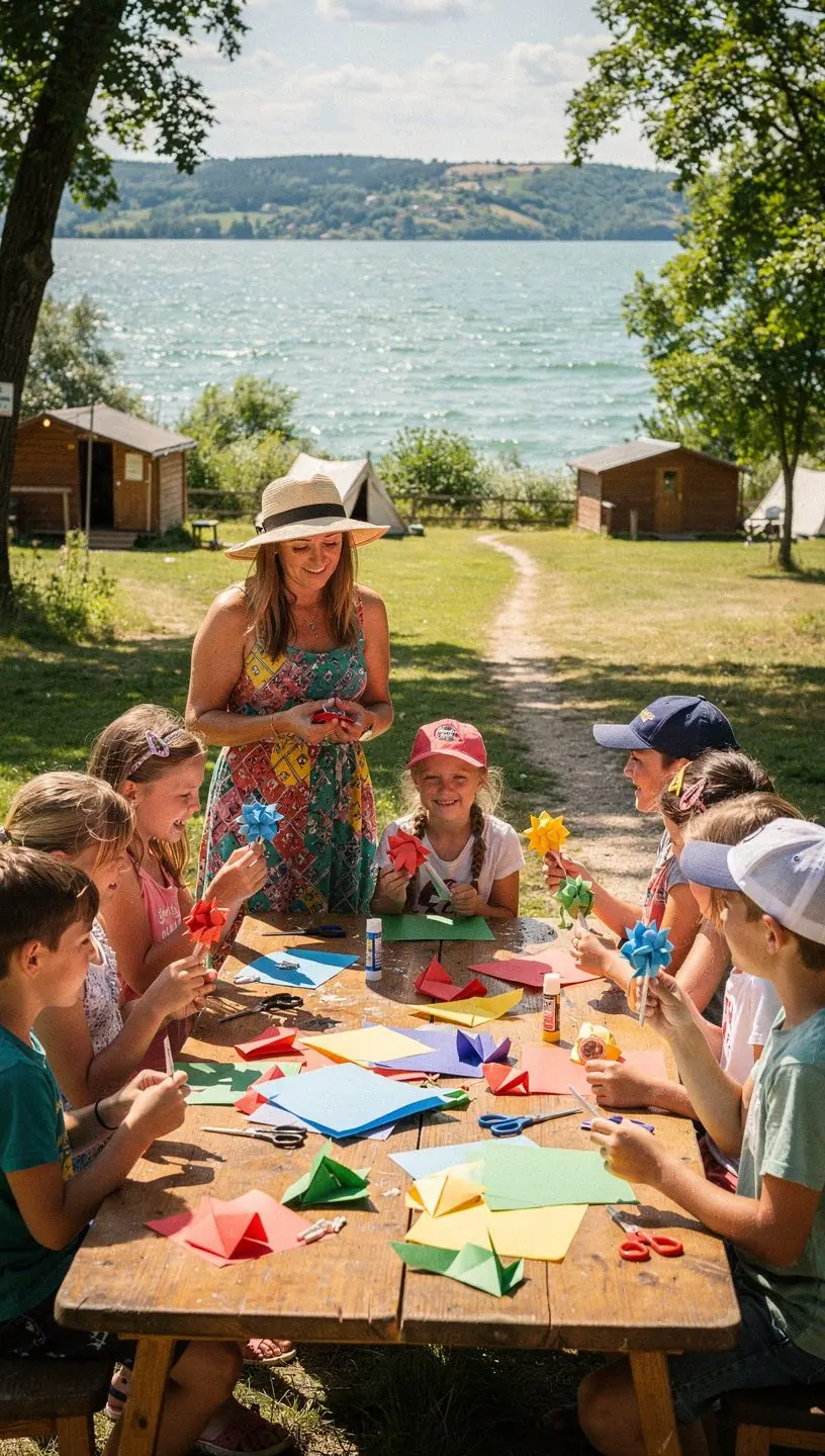 Egy tanuló éppen egy origami darabot hajtogat, a figyelme a részletekre összpontosít.