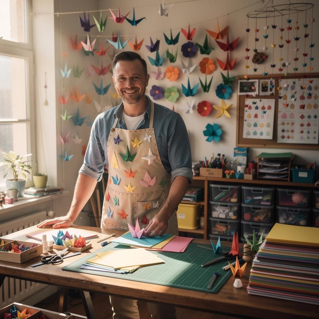 Hajtogatott papírvirág, amely az origami művészet szépségét ábrázolja.